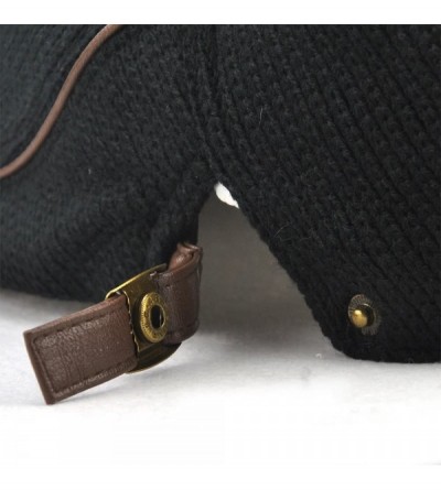 Newsboy Caps Knitted Woollen Beret Hat Casquette Flat Visor Newsboy Peak Cap - Grey - CM186AROT63 $17.36