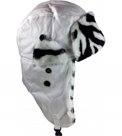 Skullies & Beanies Winter Trooper- Trapper- or Hunting Hat Faux Fur Zebra Trim - CA127OUZIWZ $15.14