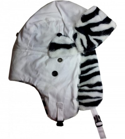 Skullies & Beanies Winter Trooper- Trapper- or Hunting Hat Faux Fur Zebra Trim - CA127OUZIWZ $15.14