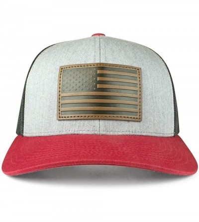 Baseball Caps USA Mesh Trucker Hat (Snapback Baseball Cap) USA Hat - Sun Protection - Red/Charcoal - CF18U6YDHZ5 $33.33