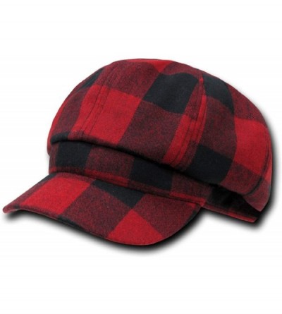 Newsboy Caps Plaid Newsboy Hats - Red - CU11B52EBV3 $16.54