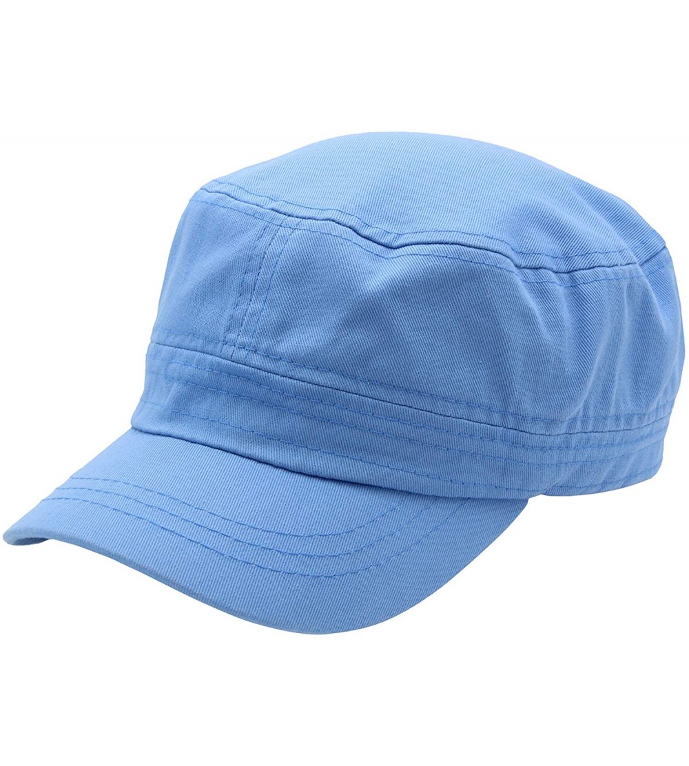 Baseball Caps Cadet Army Cap - Military Cotton Hat - Sky Blue - C712GW5UV75 $21.30