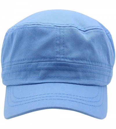 Baseball Caps Cadet Army Cap - Military Cotton Hat - Sky Blue - C712GW5UV75 $11.57