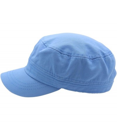 Baseball Caps Cadet Army Cap - Military Cotton Hat - Sky Blue - C712GW5UV75 $11.57