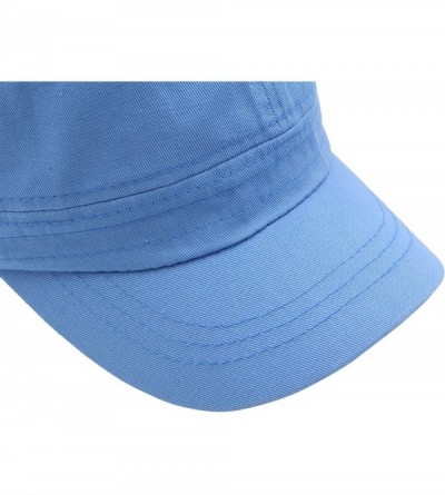 Baseball Caps Cadet Army Cap - Military Cotton Hat - Sky Blue - C712GW5UV75 $11.57