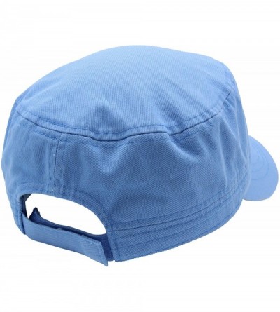 Baseball Caps Cadet Army Cap - Military Cotton Hat - Sky Blue - C712GW5UV75 $11.57