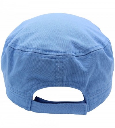 Baseball Caps Cadet Army Cap - Military Cotton Hat - Sky Blue - C712GW5UV75 $11.57