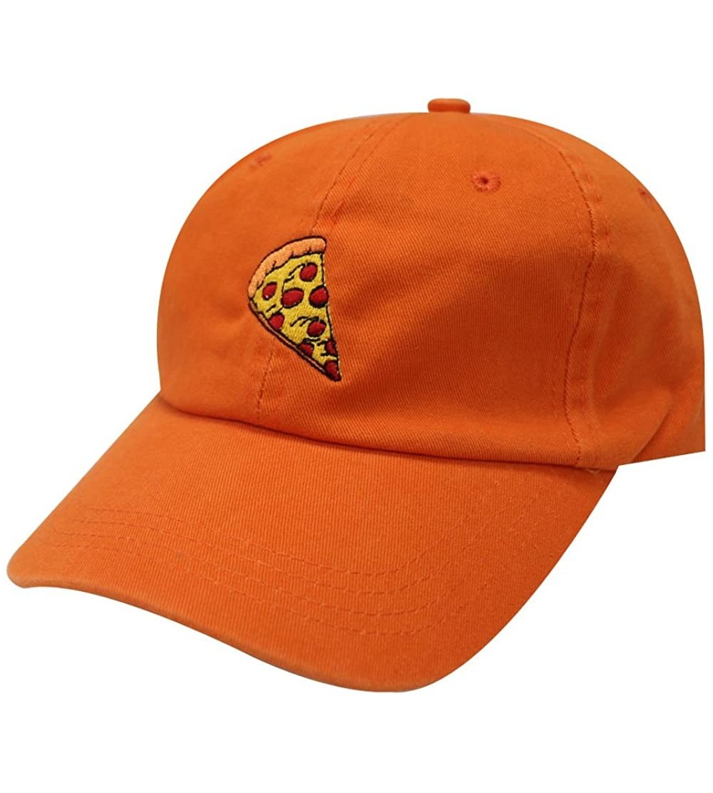 Baseball Caps Pepperoni Pizza Cotton Baseball Dad Caps - Orange - CV12LLUVU0X $15.92