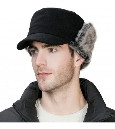 Skullies & Beanies Wool/Cotton/Washed Baseball Cap Earflap Elmer Fudd Hat All Season Fashion Unisex 56-61CM - 99707_black - C...