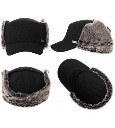 Skullies & Beanies Wool/Cotton/Washed Baseball Cap Earflap Elmer Fudd Hat All Season Fashion Unisex 56-61CM - 99707_black - C...