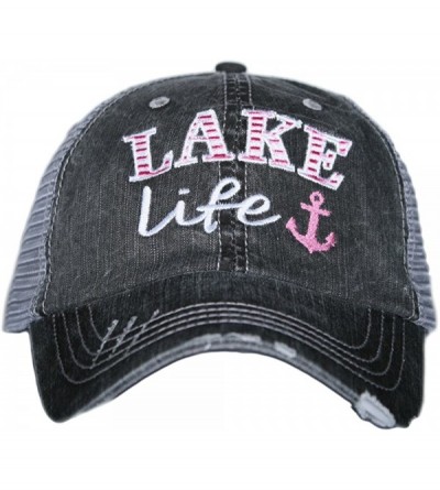 Baseball Caps Lake Life Baseball Cap - Trucker Hat for Women - Stylish Cute Sun Hat - Pink - CW12NRYHEZJ $54.45