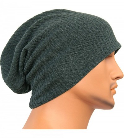 Skullies & Beanies Men Women Summer Thin Slouchy Long Beanie Hat Cool Baggy Skull Cap Stretchy Knit Hat Lightweight - Green -...