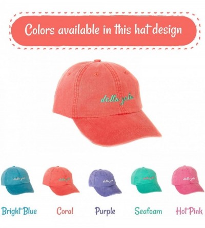 Baseball Caps Delta Zeta (N) Sorority Baseball Hat Cap Cursive Name Font dz - Coral - CQ188U886ZR $22.80