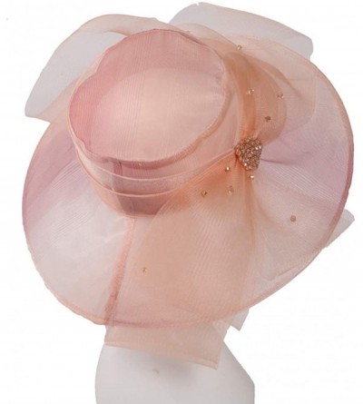 Sun Hats Accessories Women's Organza Kentucky Derby Hat Fashion New Ladies Multicolor Elegant Personality Sun Hat - Pink - CI...