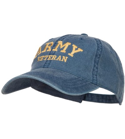 Baseball Caps Army Veteran Letters Embroidered Washed Cap - Navy - CA18639S7NI $25.88