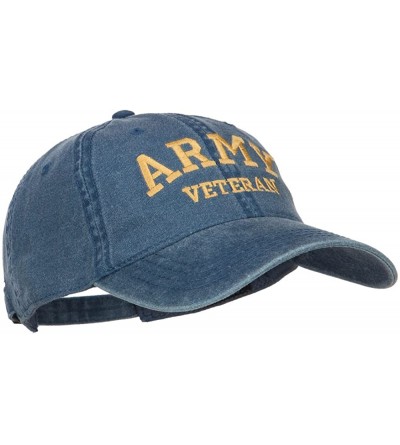 Baseball Caps Army Veteran Letters Embroidered Washed Cap - Navy - CA18639S7NI $25.88