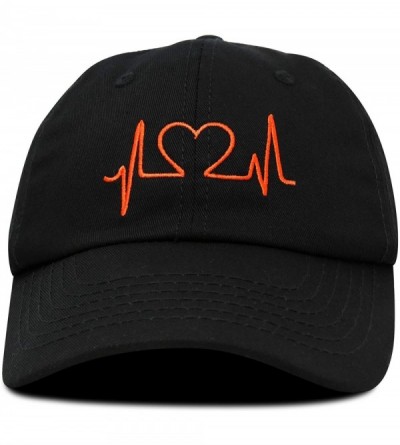 Baseball Caps Heartbeat RN Nurse Hat EKG Baseball Cap Medical Fitness - Black-red - C618OH3WTUZ $9.80