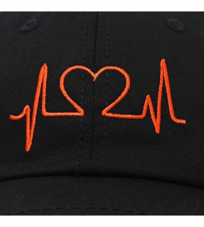 Baseball Caps Heartbeat RN Nurse Hat EKG Baseball Cap Medical Fitness - Black-red - C618OH3WTUZ $9.80