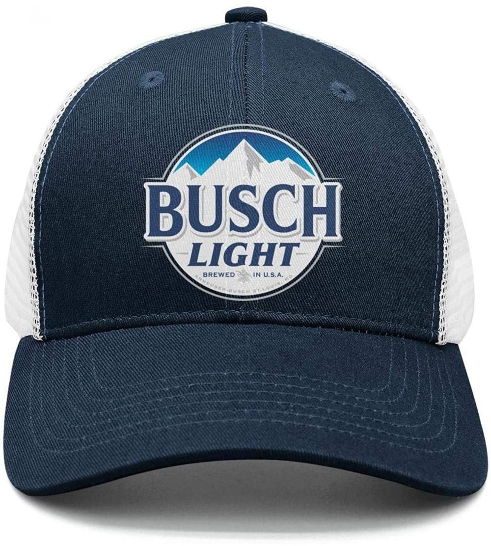 Baseball Caps Unisex Busch-Light-Beer-Sign- Fitted Caps Sun Hats - Navy-blue-21 - CO18NA470N8 $12.91