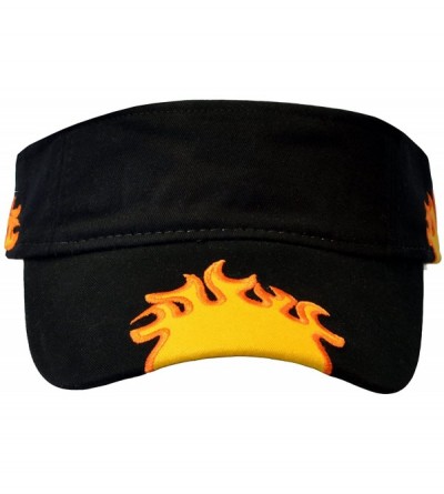 Baseball Caps Visor Cap Adjustable Low Profile Cotton Structured Sun Flare Baseball Caps American Flag Flame Racing - CG18R3U...