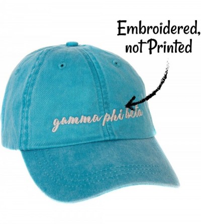 Baseball Caps Gamma Phi Beta (N) Sorority Baseball Hat Cap Cursive Name Font Gamma phi - Bright Blue - CE188U59SOE $25.17