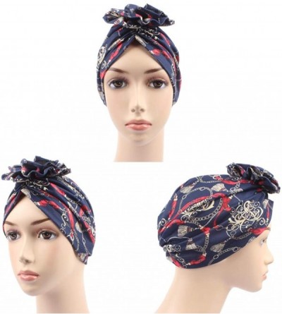 Skullies & Beanies 1Pack/2Packs Women Turban African Pattern Headwrap Beanie Pre-Tied Bonnet Chemo Cap Hair Loss Hat - C3 - 2...