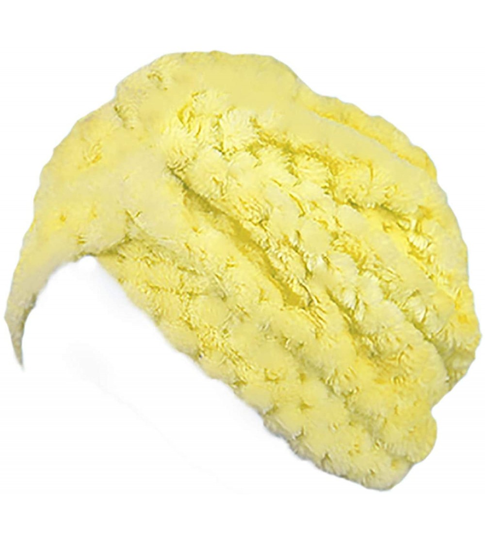 Headbands Faux Fur Turban Hair Cover One Size - Summertime Yellow - C418ZE2AAGI $10.89
