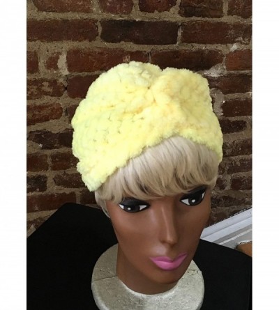 Headbands Faux Fur Turban Hair Cover One Size - Summertime Yellow - C418ZE2AAGI $10.89