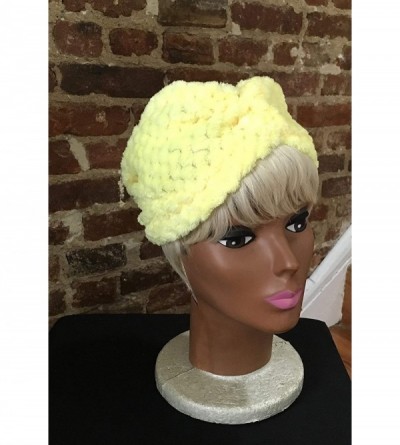 Headbands Faux Fur Turban Hair Cover One Size - Summertime Yellow - C418ZE2AAGI $10.89