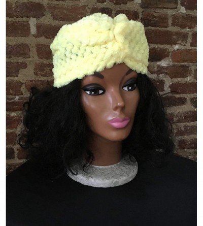 Headbands Faux Fur Turban Hair Cover One Size - Summertime Yellow - C418ZE2AAGI $10.89