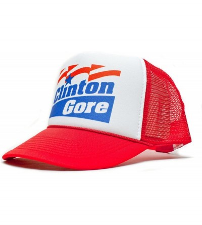 Baseball Caps Unisex-Adult Trucker Hat -One-Size Curved Bill Truckers - Clinton_gore_red_curv - C41256M6CIR $21.26