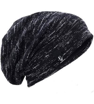 Skullies & Beanies Women Oversized Slouchy Beanie Knit Hat Colorful Long Baggy Skull Cap for Winter - B413-black - CY1925GWQ4...