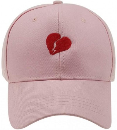 Baseball Caps New Broken Heart Dad Embroidered Baseball Cap Adjustable Black Love hat Unisex Hip hop hat - Pink - C318LKDT6K2...