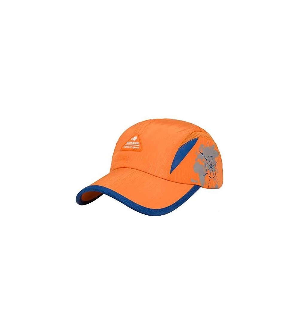 Baseball Caps Mens Golf Baseball Race Running Summer Mesh Tennis Ball Quick Dry Hat Cap Visor - Orange - C612KH3EH7N $10.81