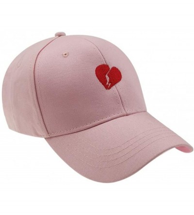 Baseball Caps New Broken Heart Dad Embroidered Baseball Cap Adjustable Black Love hat Unisex Hip hop hat - Pink - C318LKDT6K2...