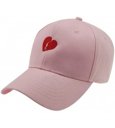 Baseball Caps New Broken Heart Dad Embroidered Baseball Cap Adjustable Black Love hat Unisex Hip hop hat - Pink - C318LKDT6K2...