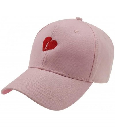 Baseball Caps New Broken Heart Dad Embroidered Baseball Cap Adjustable Black Love hat Unisex Hip hop hat - Pink - C318LKDT6K2...