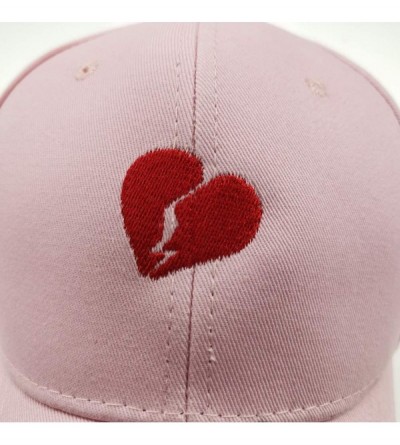 Baseball Caps New Broken Heart Dad Embroidered Baseball Cap Adjustable Black Love hat Unisex Hip hop hat - Pink - C318LKDT6K2...