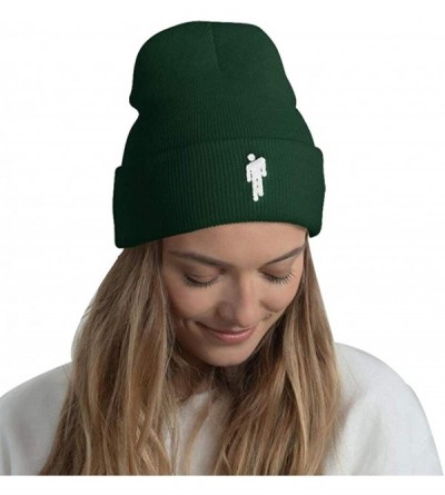 Skullies & Beanies Embroidery Billie Eilish Beanie Women Men Knitted Warm Winter Hats - Green - CF18YC55N8U $13.60