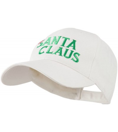 Baseball Caps Christmas Hat with Santa Claus Embroidered Cap - White - CQ11GI6OYDB $19.09