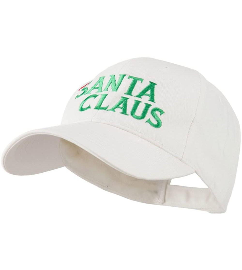 Baseball Caps Christmas Hat with Santa Claus Embroidered Cap - White - CQ11GI6OYDB $19.09