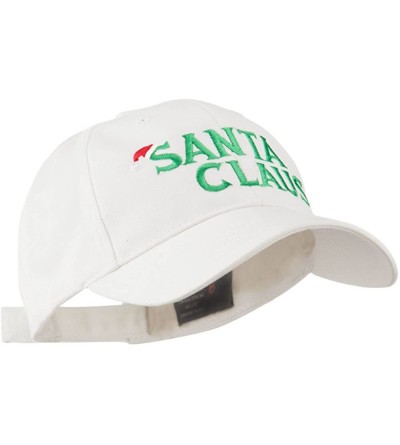Baseball Caps Christmas Hat with Santa Claus Embroidered Cap - White - CQ11GI6OYDB $19.09