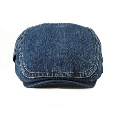 Newsboy Caps Men's Denim Newsboy Hats Adjustable Ivy Gatsby Cabbie Driving Cap MZM0099 - Dark Blue - CN18UCGO7TL $11.65