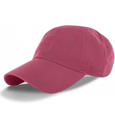 Baseball Caps Plain 100% Cotton Adjustable Baseball Cap - Fucshia - CU11SEDF5E3 $11.37