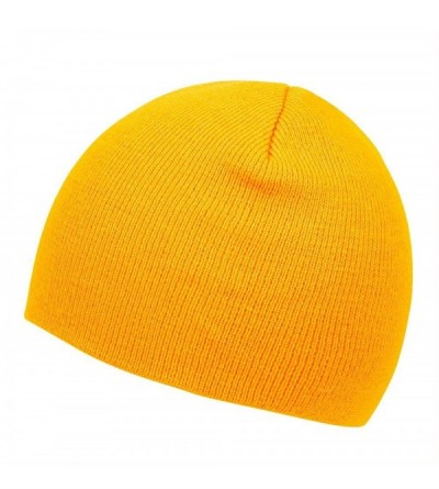 Skullies & Beanies Short Cuffless Beanies - Yellow Gold - CI112PDLX2B $11.75