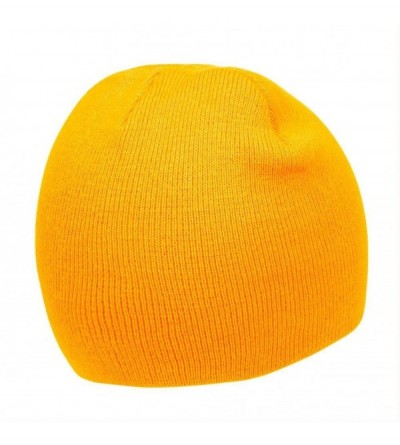 Skullies & Beanies Short Cuffless Beanies - Yellow Gold - CI112PDLX2B $11.75