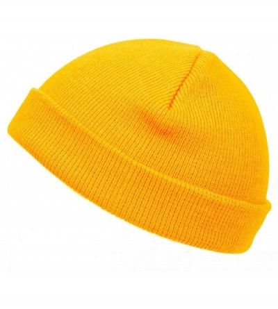 Skullies & Beanies Short Cuffless Beanies - Yellow Gold - CI112PDLX2B $11.75