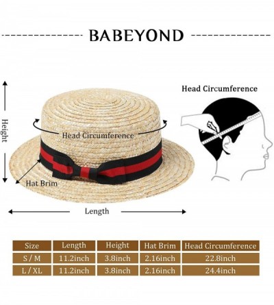 Cowboy Hats Men's 1920s Brim Boater Hat Gatsby Straw Hat 20s Costume Accessories - Red and Black - C618DWEX8GE $24.50