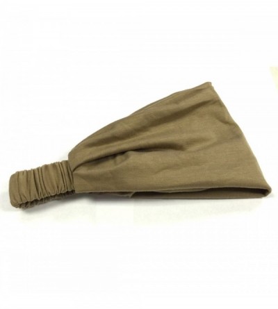 Cold Weather Headbands Wide Fabric Headband- Tan - Tan - CN11TDGL2VZ $8.00