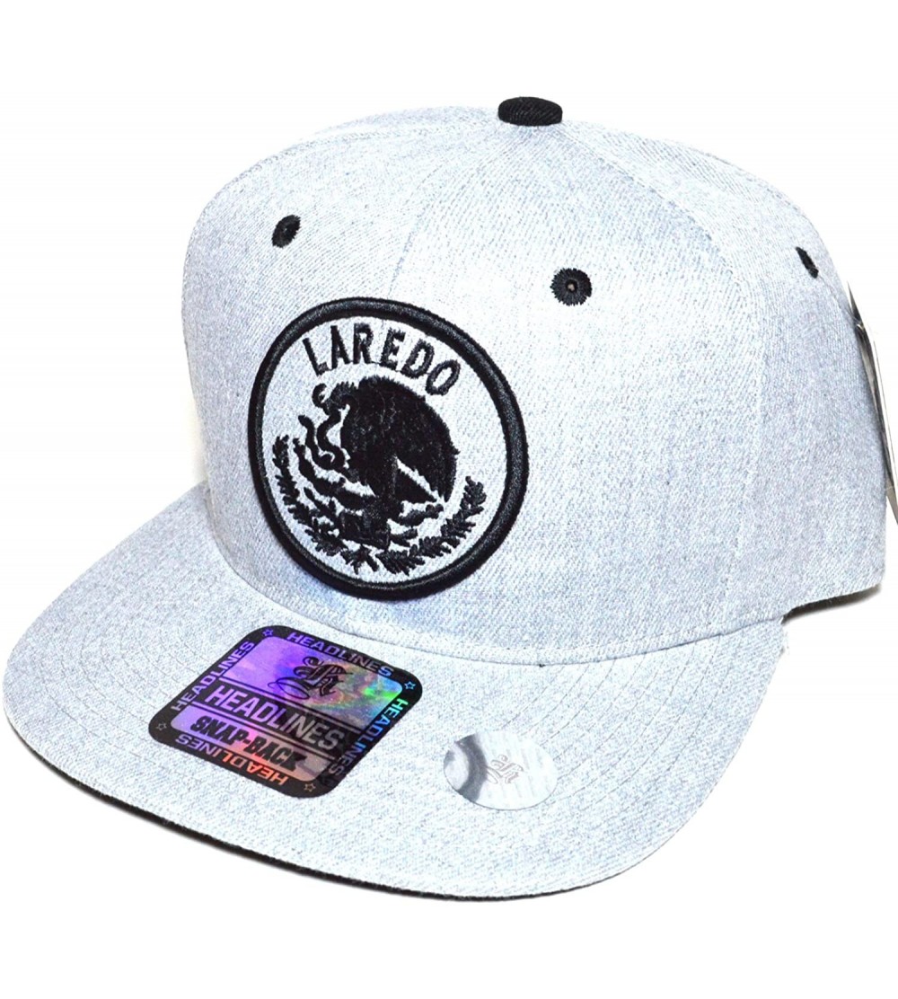 Baseball Caps Mexico City w/Flag Embroidered Silver Snapback Flat Cap Durable Baseball Hat AYO1041 - Laredo - C7186Q3C7QZ $17.54